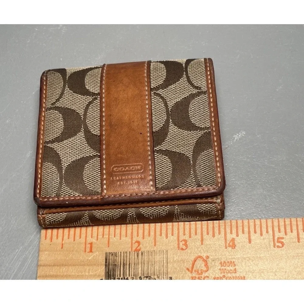Vintage Coach‎ Canvas Leather Men's Signature Print Wallet